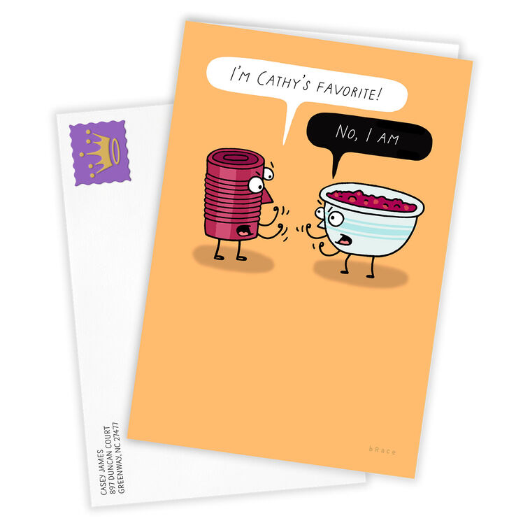 Cranberry Sauce Funny Custom Thanksgiving Card, , large image number 2