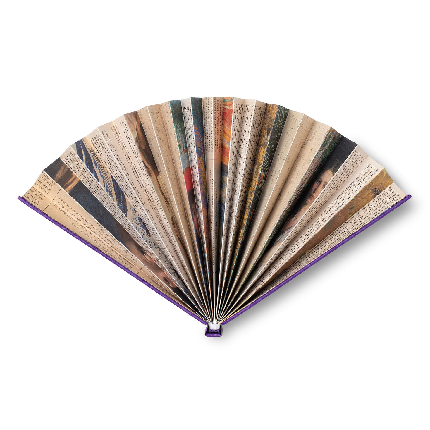 Art Gallery-Themed Folding Paper Fan fanned out image number 3