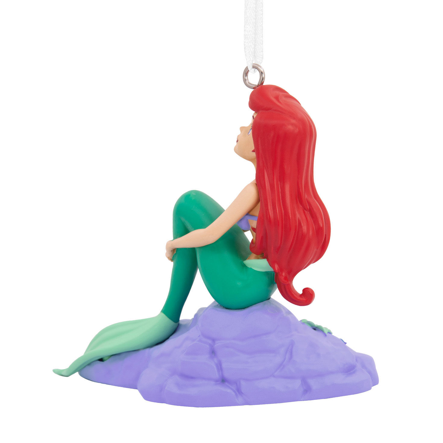 Little Mermaid Ariel on Rock Christmas Ornament Back image number 4