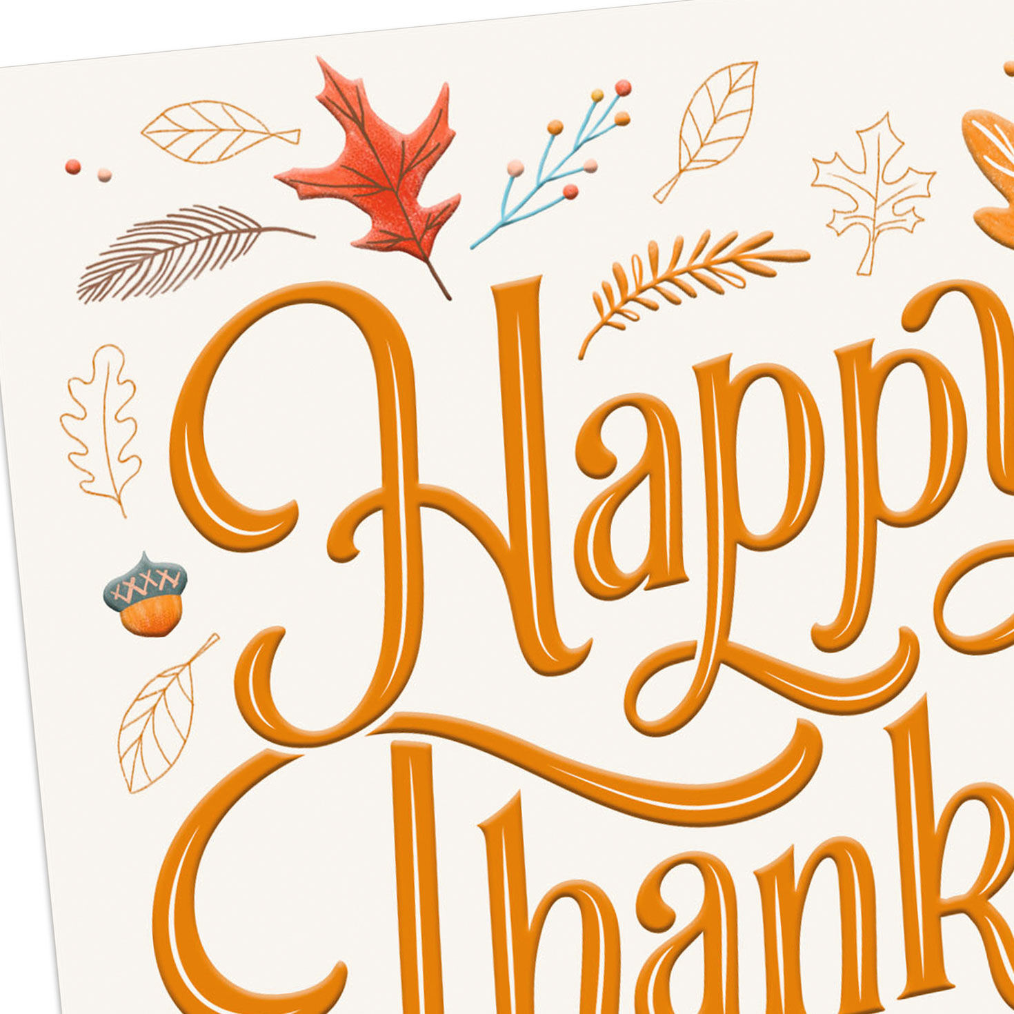 Autumn Leaves Thanksgiving Card Card Front Detail image number 4