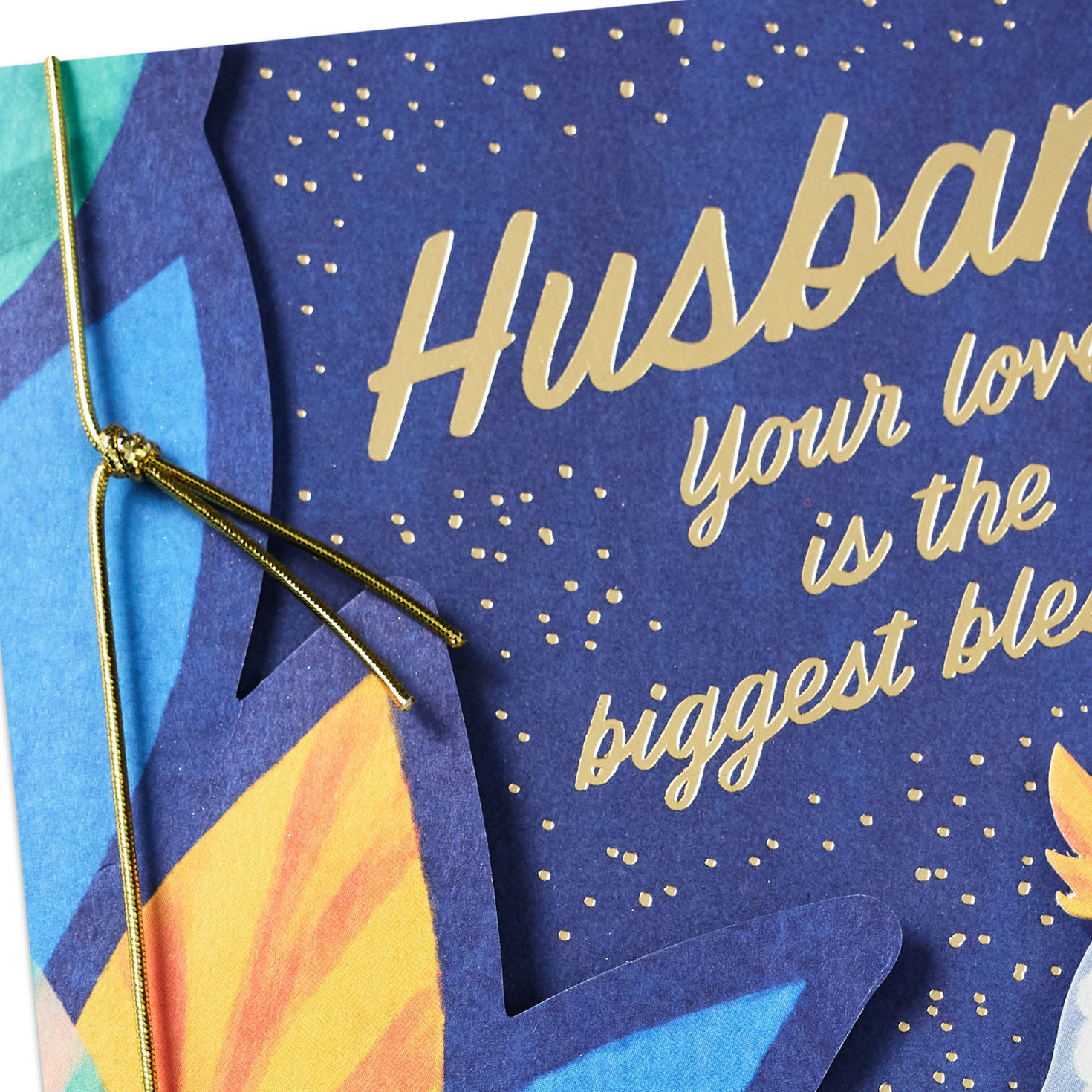 Cockatoo Bird on Blue Husband Birthday Card Card Front Detail image number 5