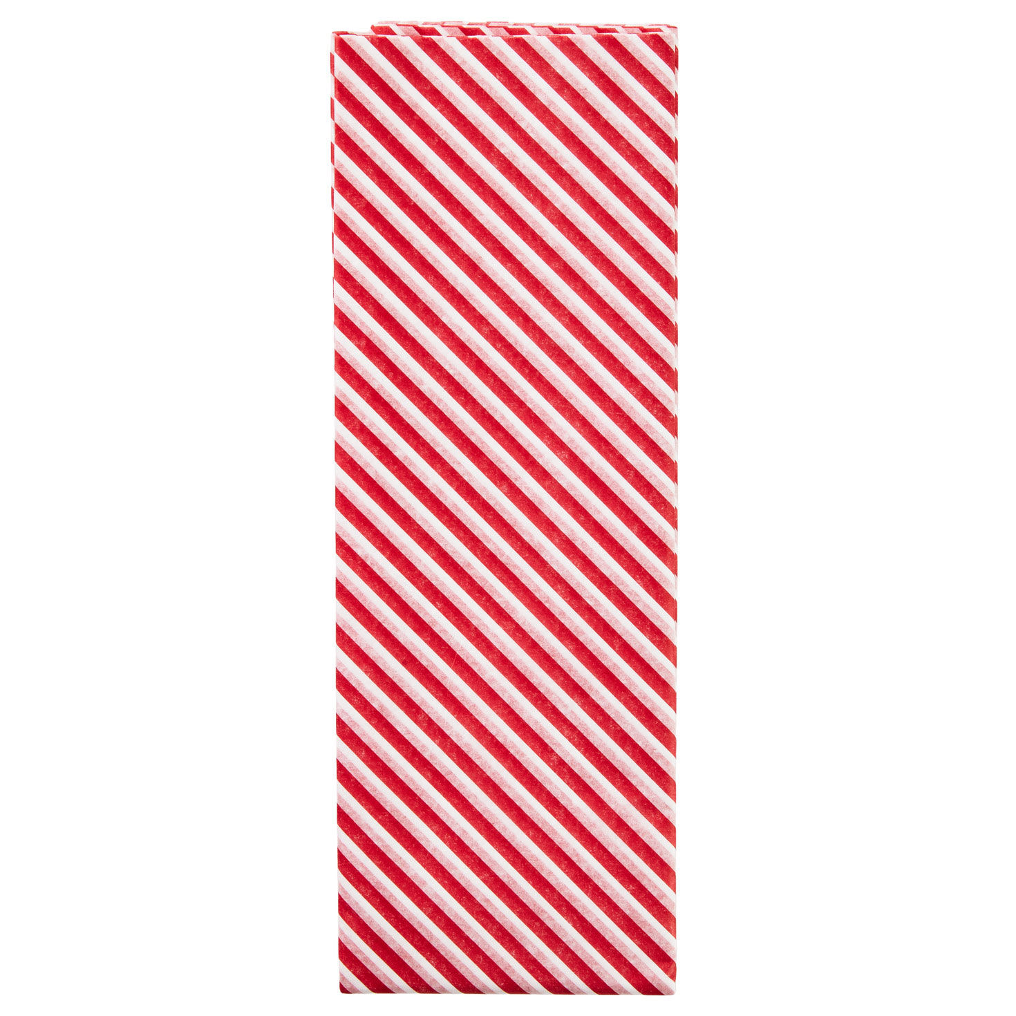 Red and White Diagonal Stripes Christmas Tissue Paper, 6 sheets