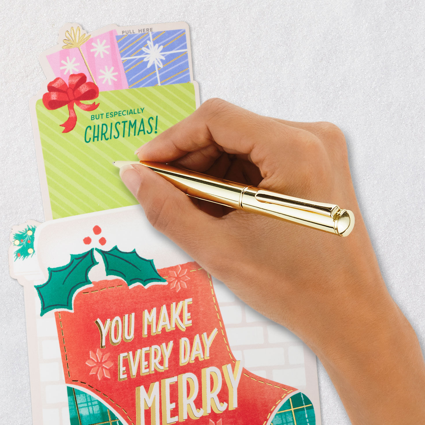 Stocking and Gifts Musical Christmas Card Signing card image number 6