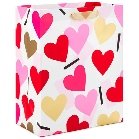 9.6" Confetti Hearts Valentine's Day Gift Bag, , large