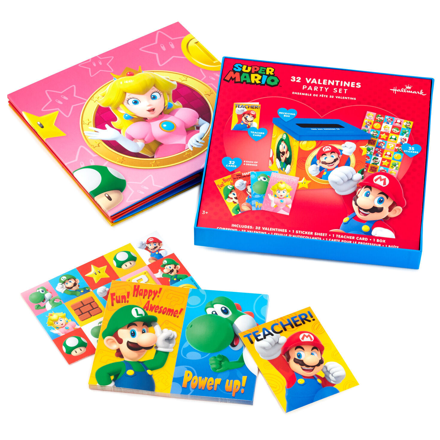Nintendo Super Mario&trade; Kids Classroom Valentines Set With Cards, Stickers and Mailbox, , large image number 6