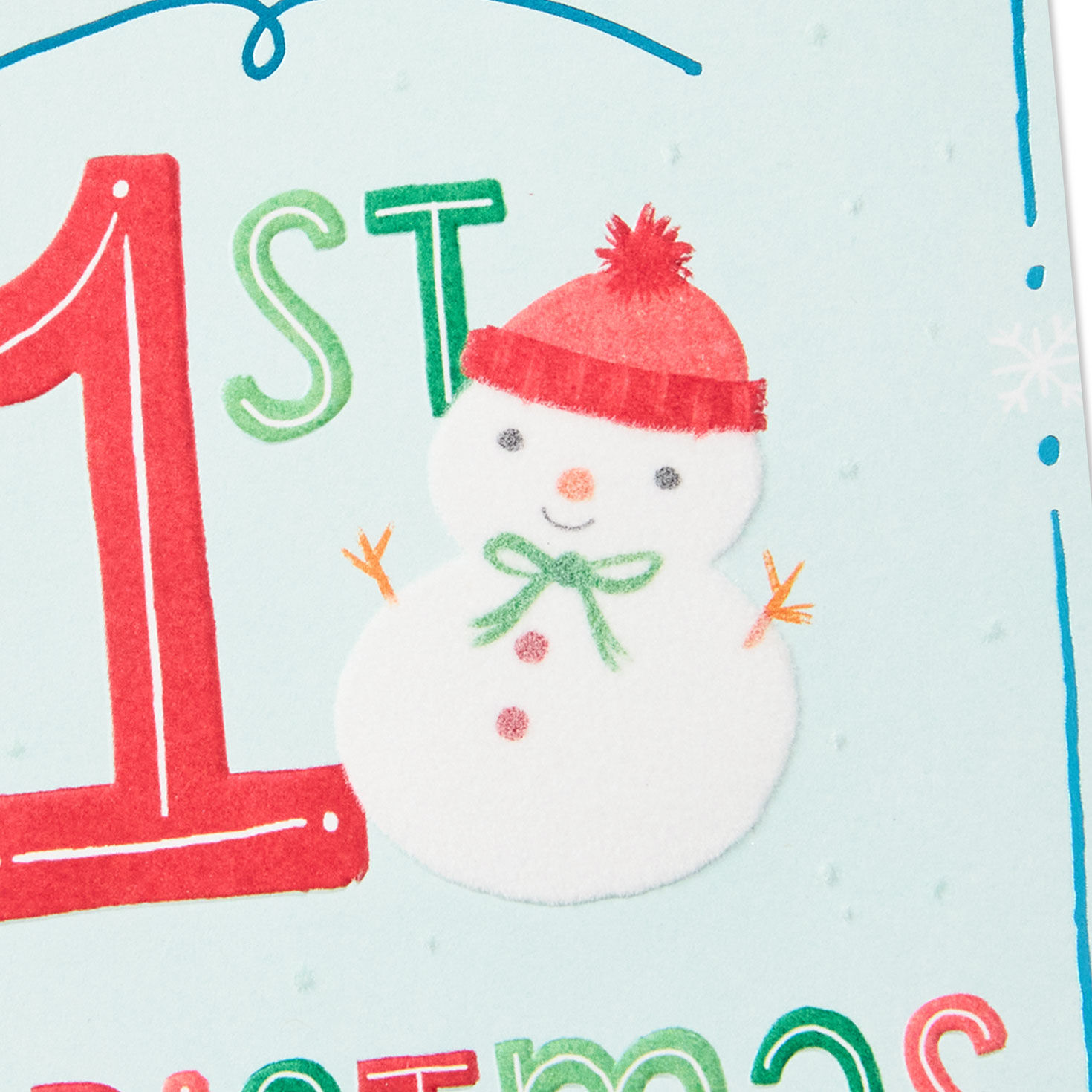 Merry Snowman Babys 1st Christmas Card Card Front Detail image number 6