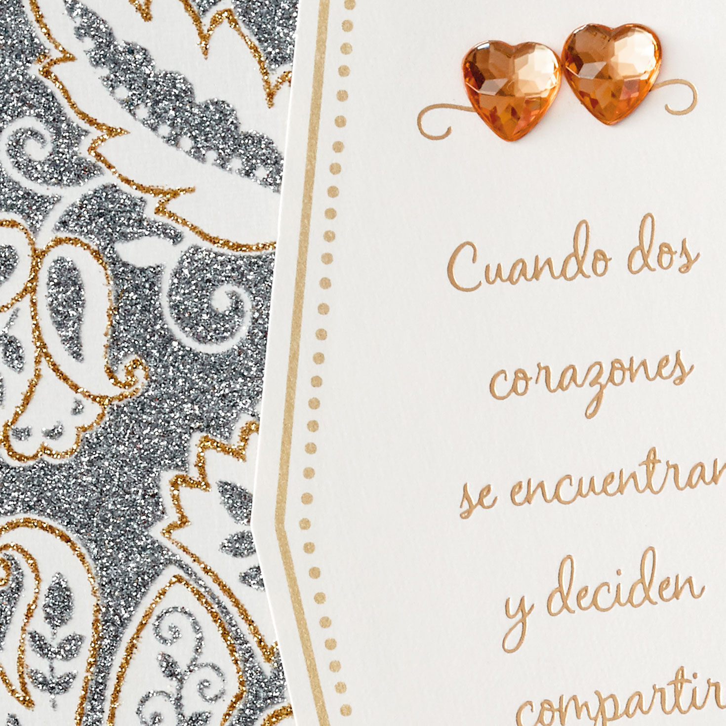 Paisley Floral Spanish Wedding Card for Couple Card Front Detail image number 5