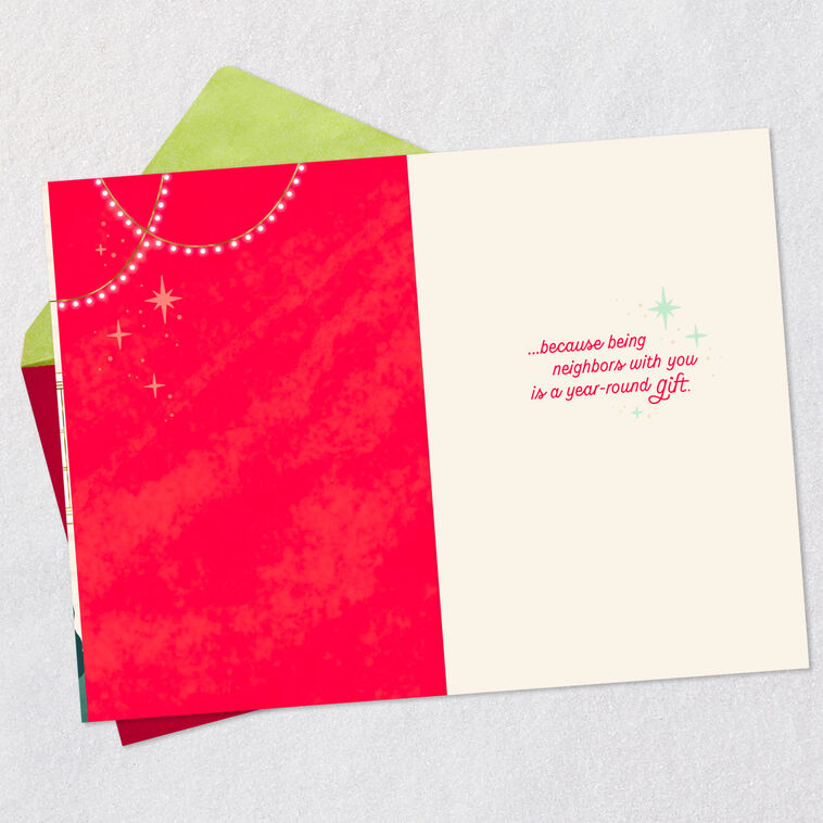Red Door and Wreath Christmas Card Open card with envelope image number 3