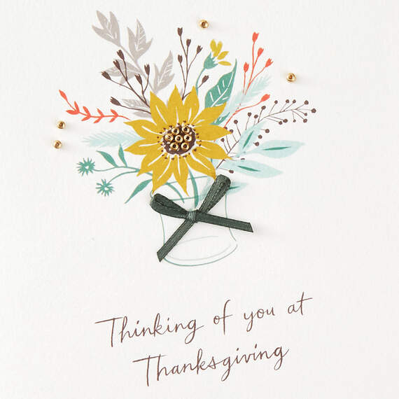 Thankful For You Fall Flowers Thanksgiving Card, , large image number 4