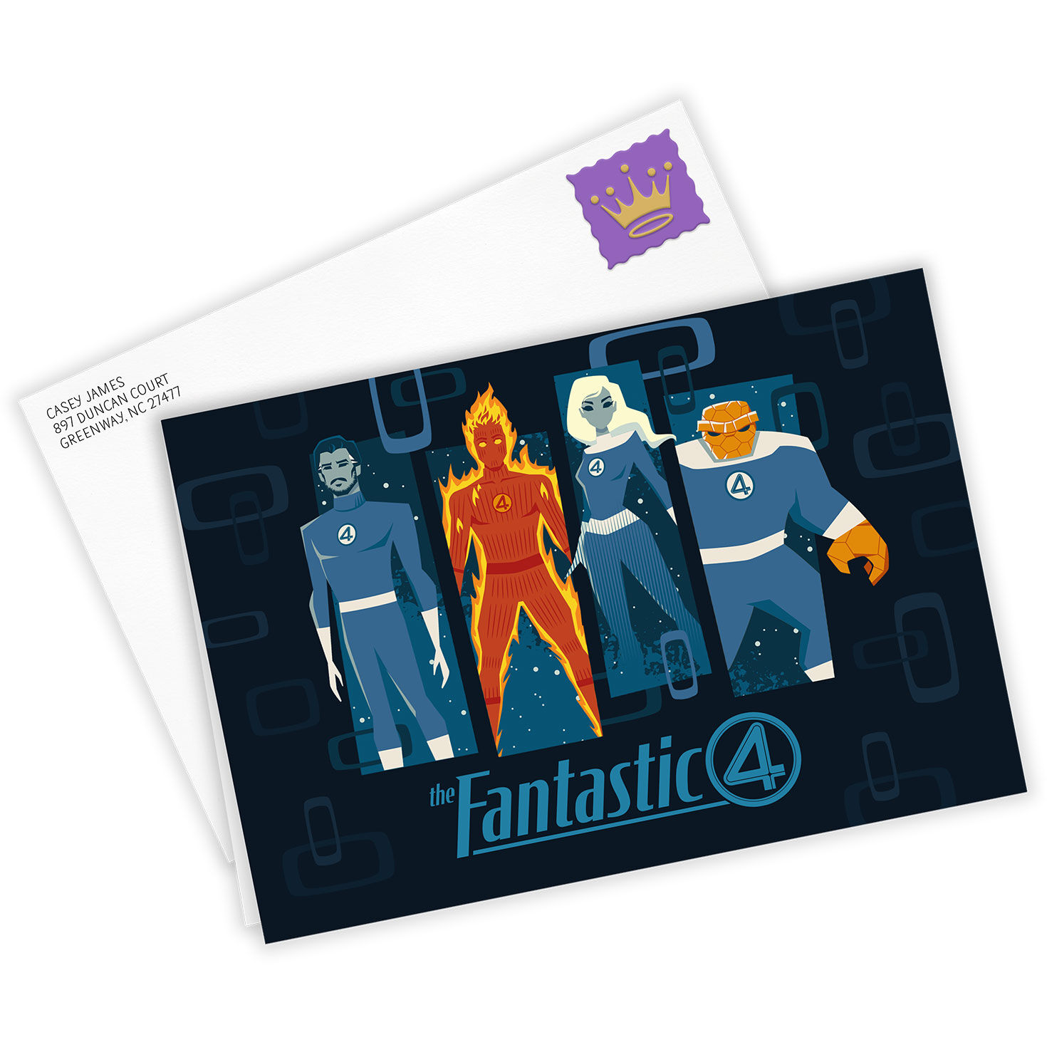 Marvel Fantastic 4 Personalized Birthday Card Card Front with Envelope image number 2