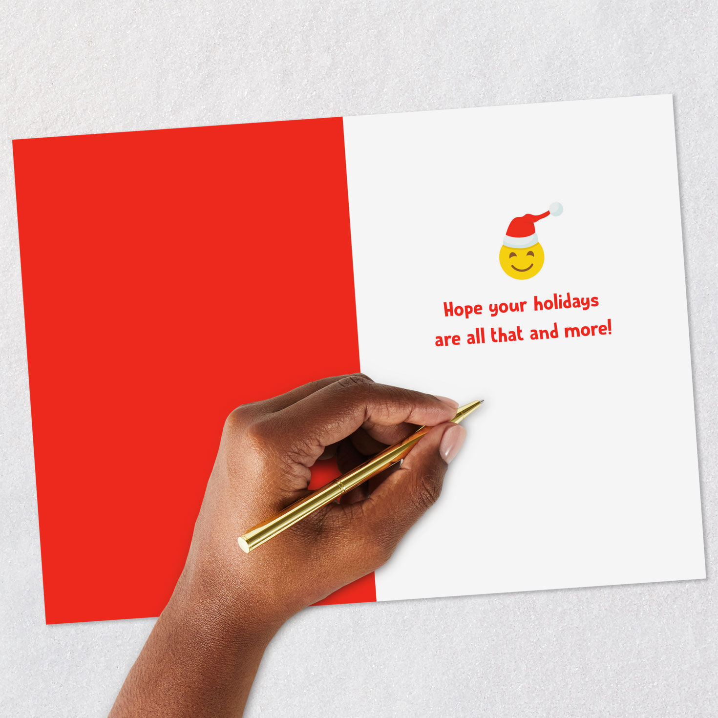 Holly Jolly Holidays Emojis Christmas Card for Kids Signing card image number 6