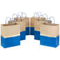13" Blue and Kraft Paper 6-Pack Gift Bag, , large image number 1