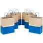 13" Blue and Kraft Paper 6-Pack Gift Bag, , large image number 1