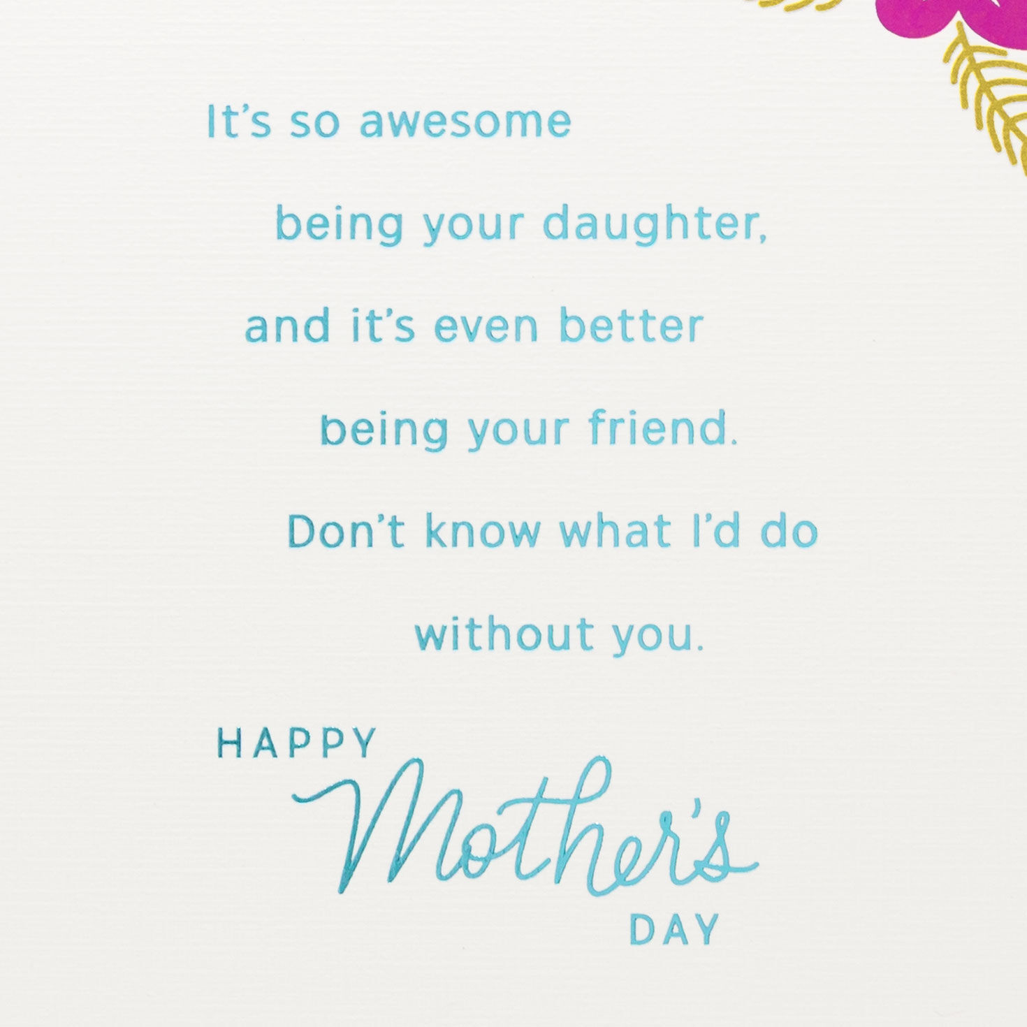 Floral Wreath Mom Mother's Day Card From Daughter Sentiment image number 2