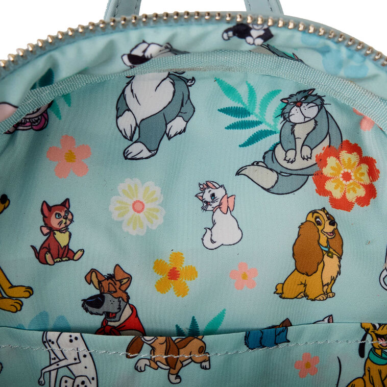 Loungefly Disney Dogs and Cats Denim Mini Backpack Handbags