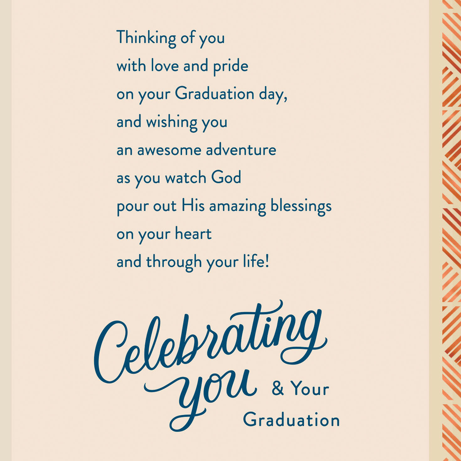 Blue Grad Silhouette Religious Graduation Card Sentiment image number 2