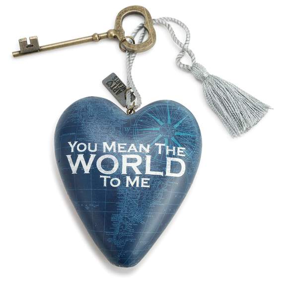 World to Me Art Heart Sculpture, 4", , large image number 1