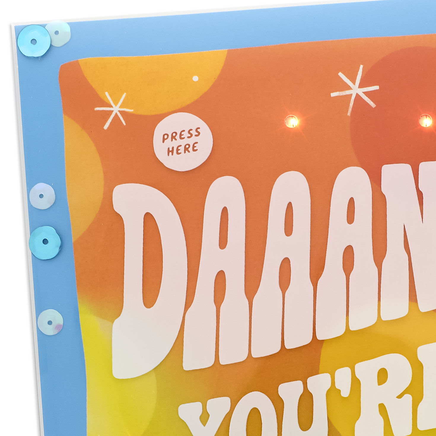 Groovy Lettering and Stars Musical Birthday Card Card Front Detail image number 4