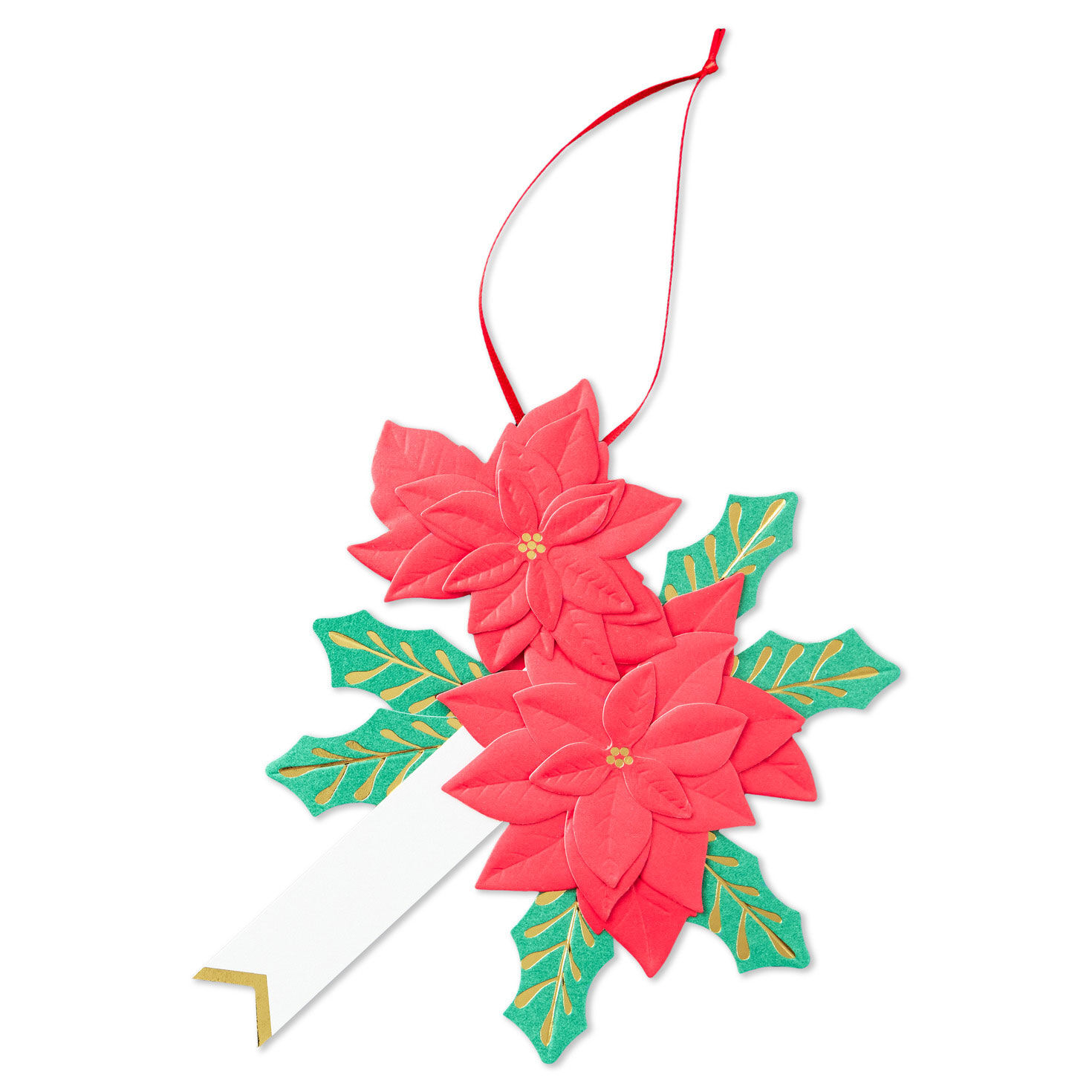 Poinsettia with Band and Tag Holiday Wrap Accessory as ornament image number 6