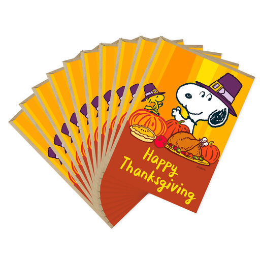 Peanuts® Snoopy and Woodstock Thanksgiving Cards, Pack of 10, 