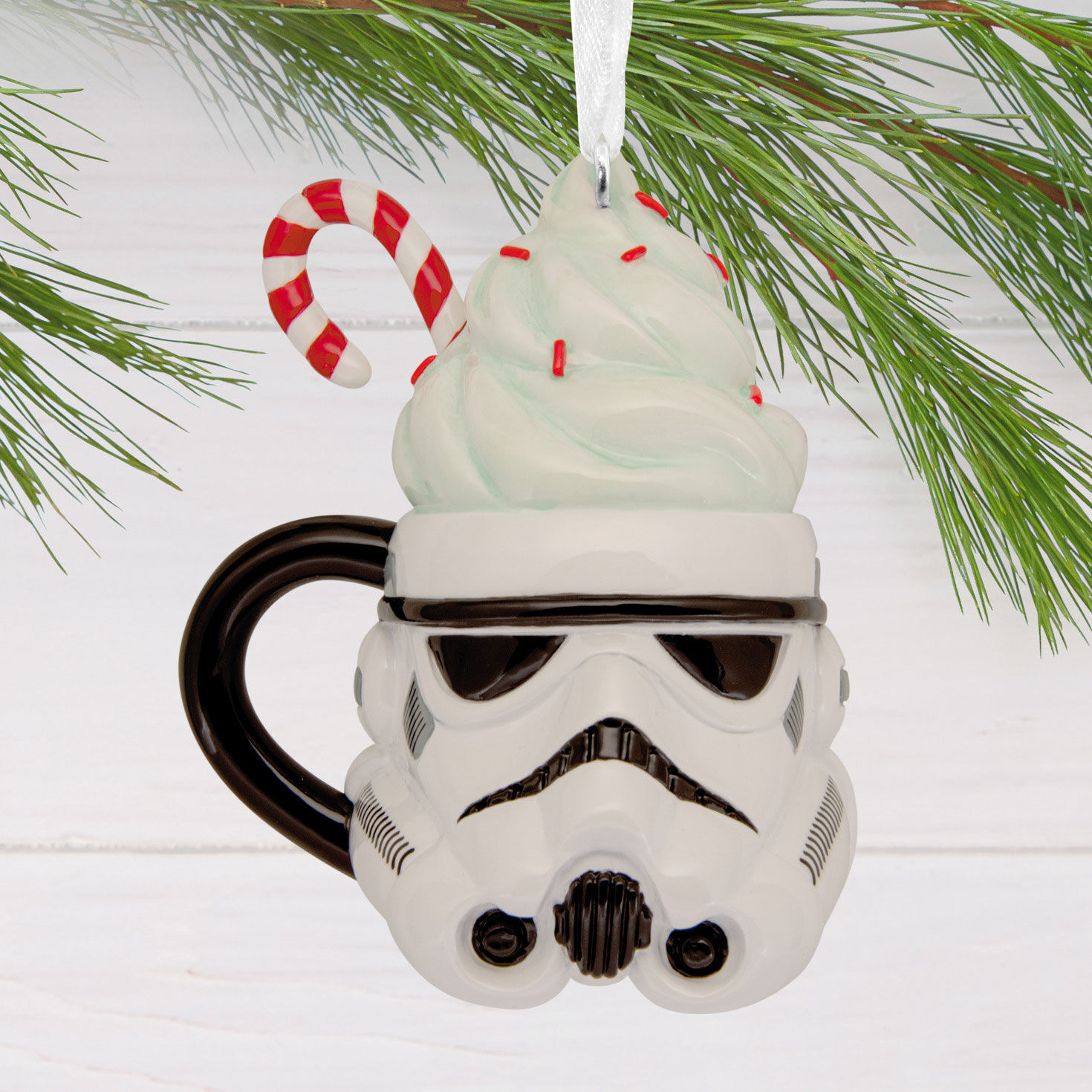 Star Wars Stormtrooper Mug Christmas Ornament hanging on tree image number 2