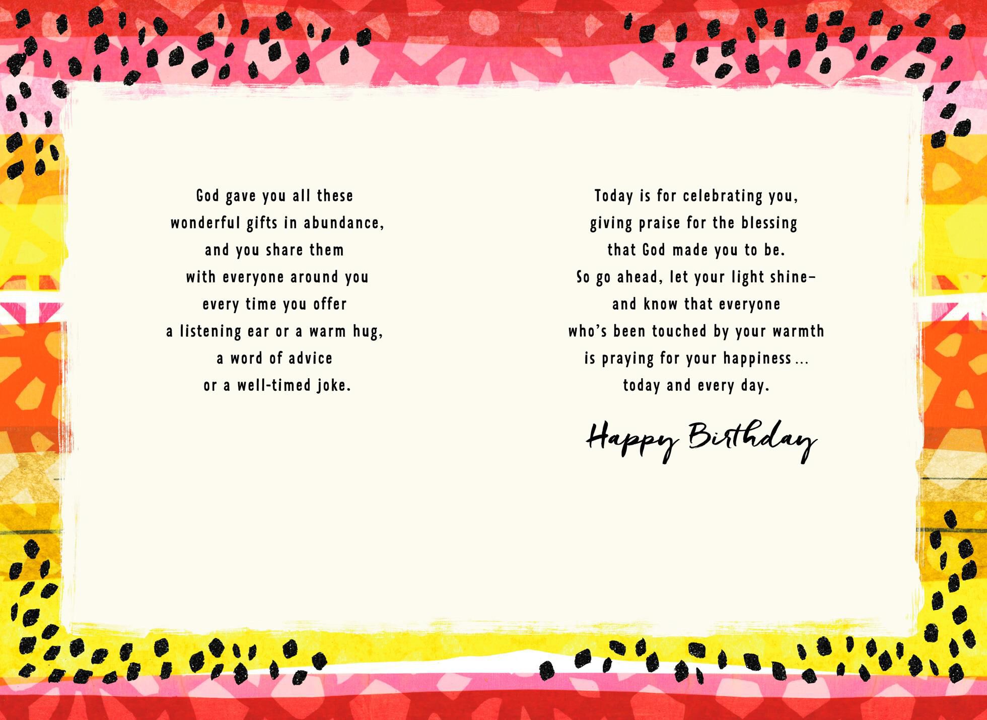 Celebrating You Religious Birthday Card