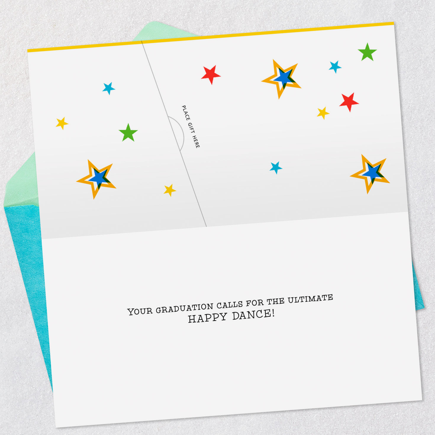 Stars and Snoopy Money Holder Graduation Card Open Card with Envelope image number 4