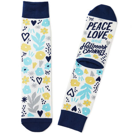 Hallmark Channel Peace & Love Novelty Crew Socks, , large