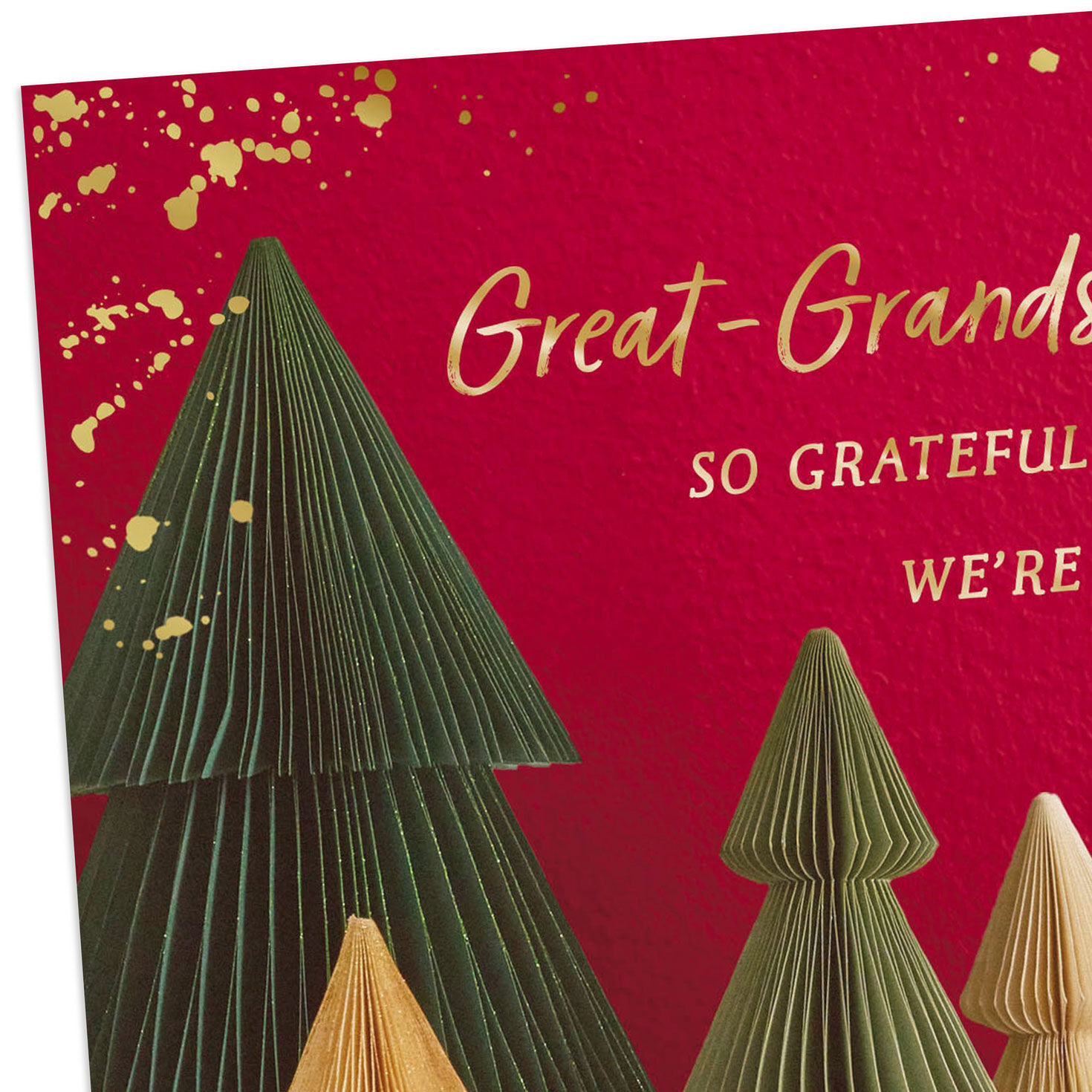 Accordion Paper Tree Christmas Card for Great-Grandson Card Front Detail image number 4