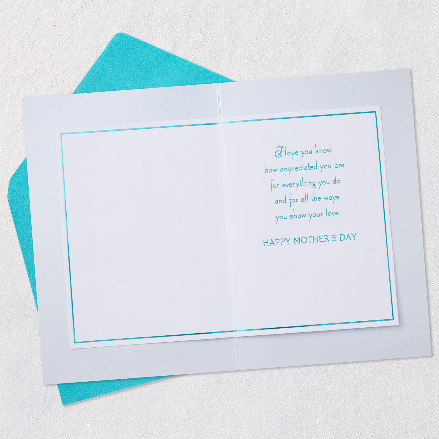 Watercolor Flowers on Scallops Mother's Day Card Open card with envelope image number 3