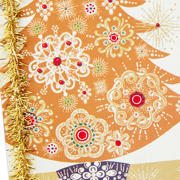 Gold Tree Christmas Card for Daughter and Son-in-Law Card Front Detail image number 6
