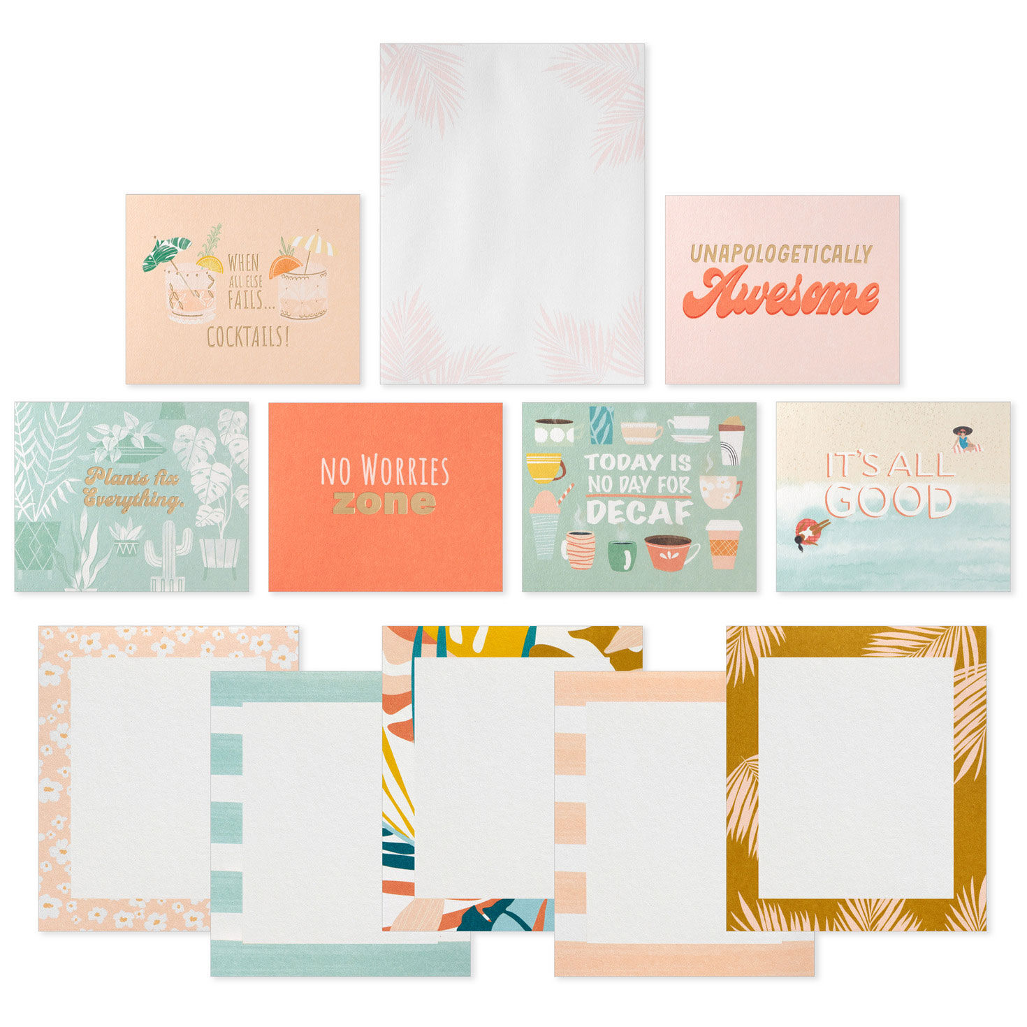 Tropical Garden Memo Cube With Note Pads and Note Cards