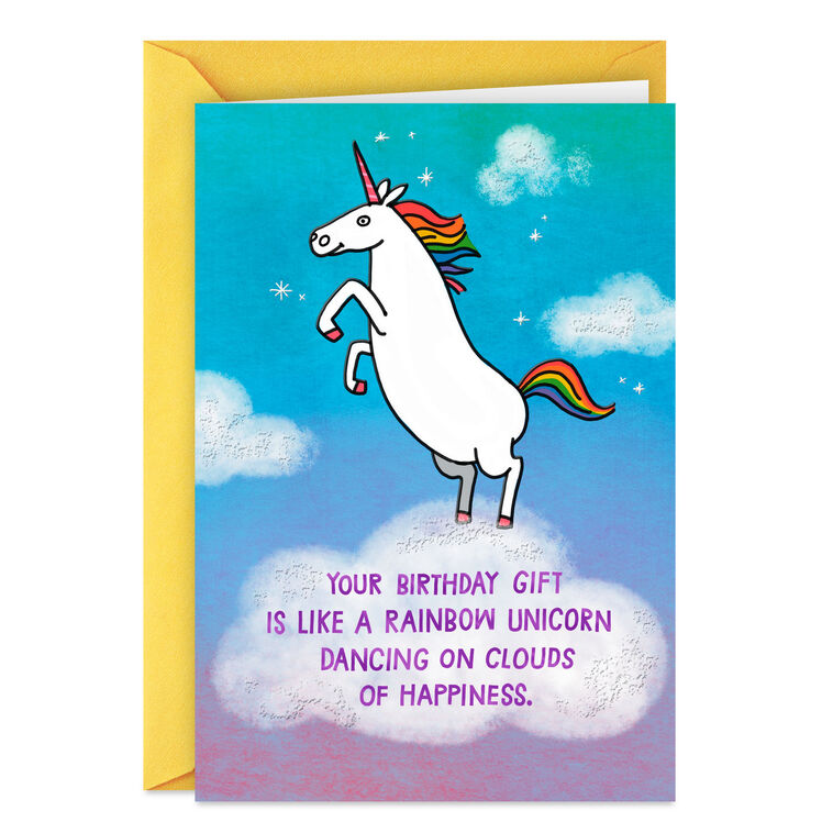 Nonexistent Rainbow Unicorn Funny Birthday Card, , large image number 1