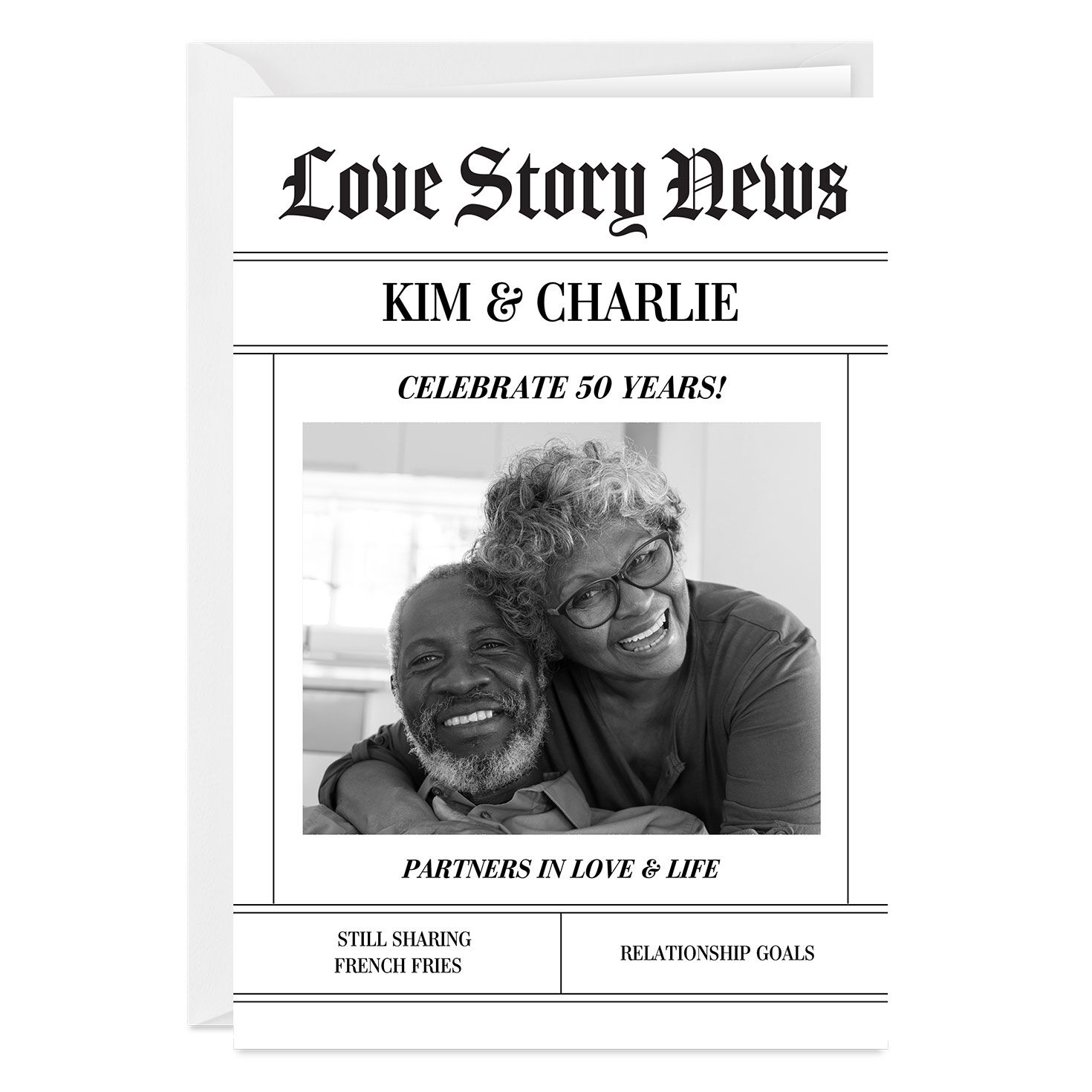 Love Story News Custom Anniversary Card