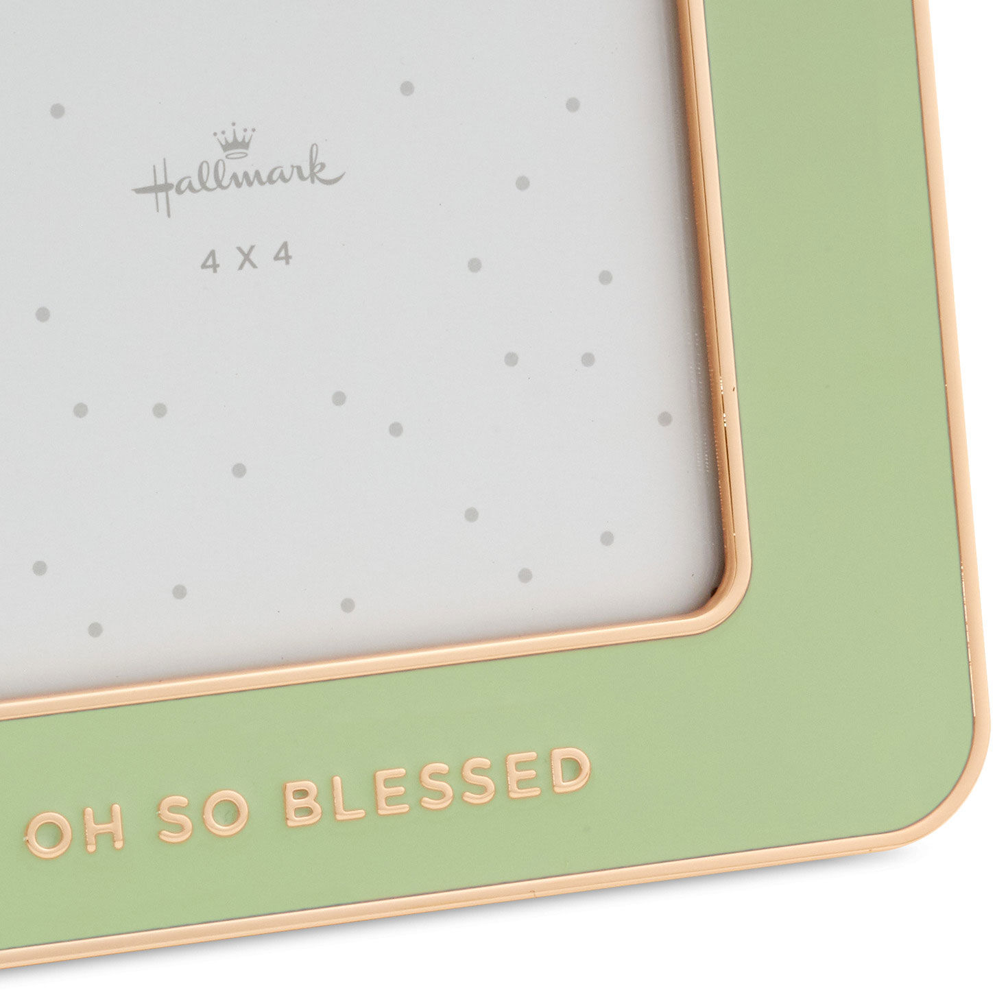 Oh So Blessed Green Enamel 4x4 Picture Frame upclose view image number 3