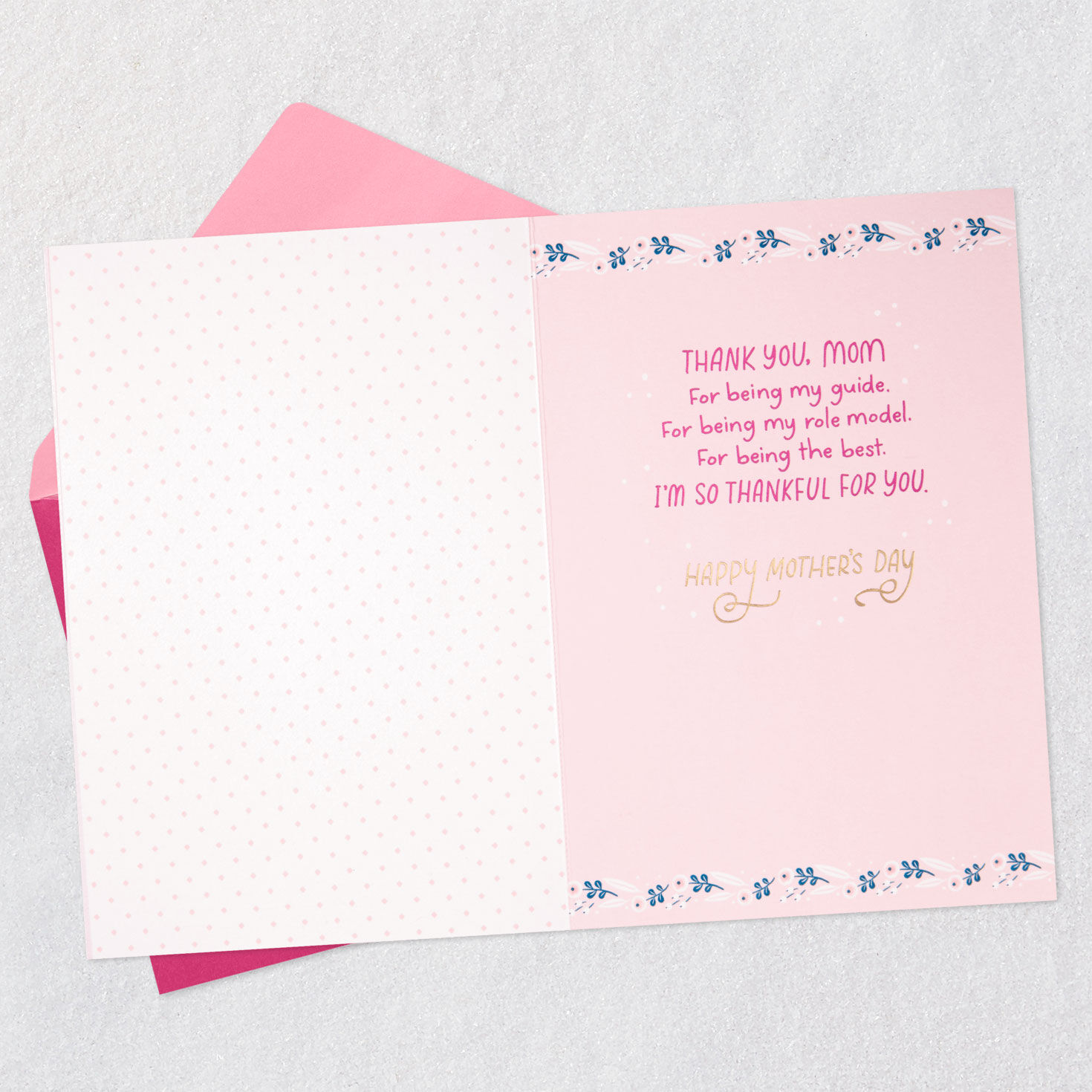 Mums and Simple Lettering Mother's Day Card Open card with envelope image number 3