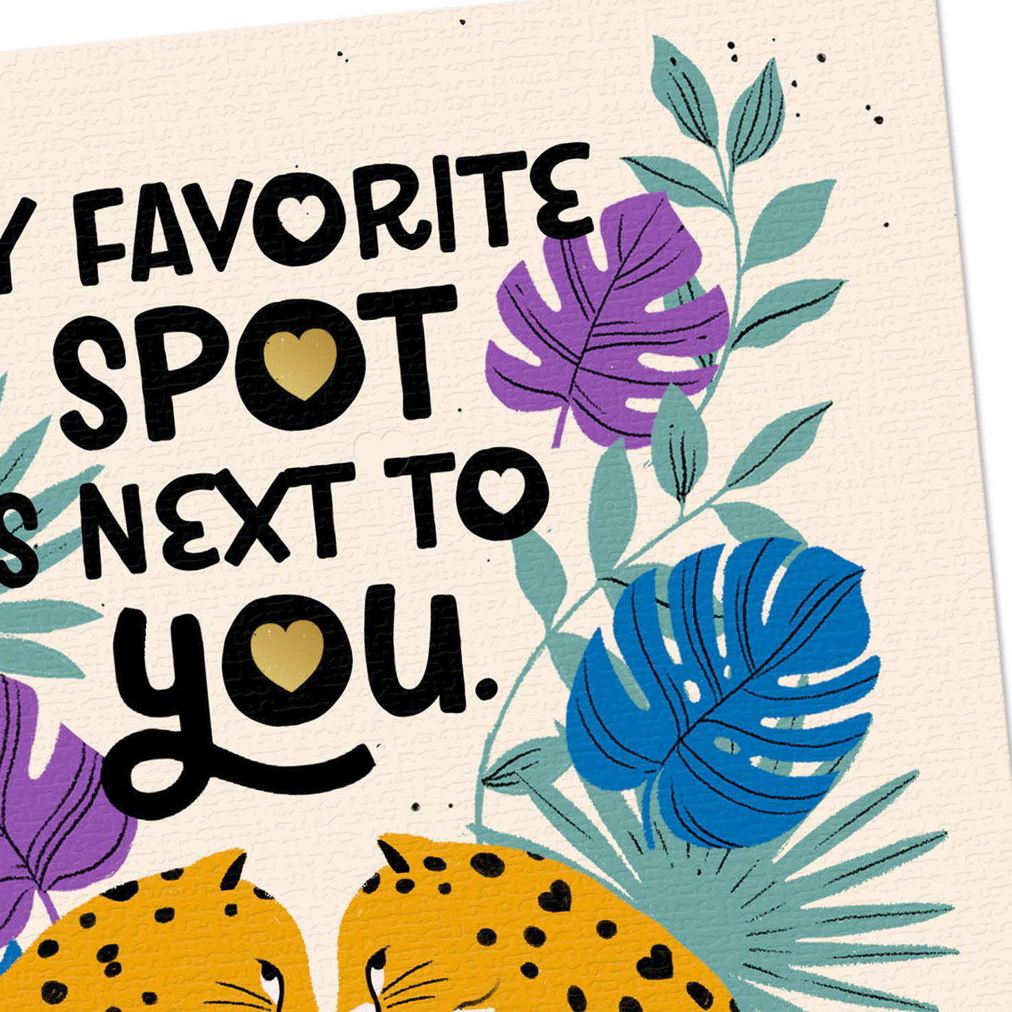 Jungle Cat Couple Romantic Birthday Card for Him Card Front Detail image number 4