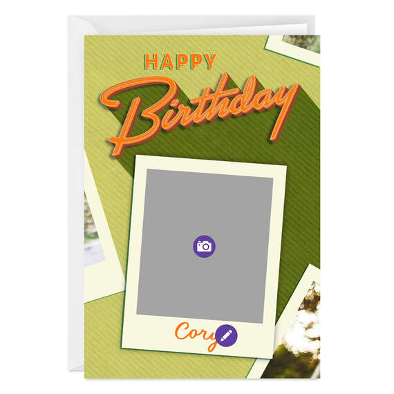 Retro Lettering Folded Birthday Photo Card, , large image number 6