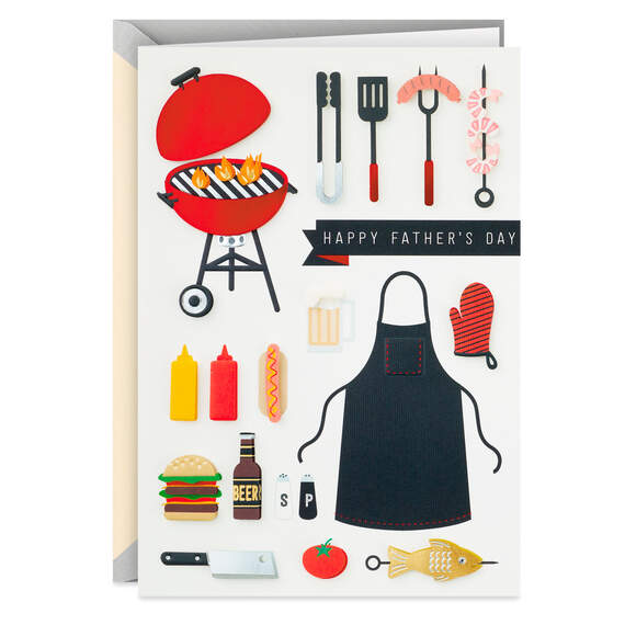 Grilling and Barbecue Collage Father's Day Card, , large image number 1