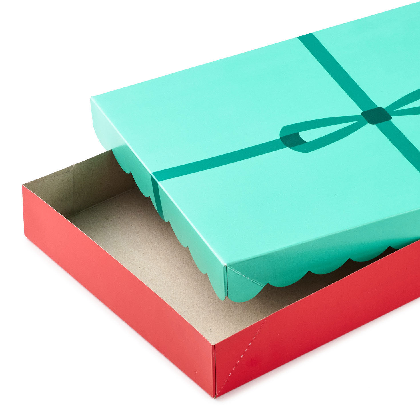 Scalloped Red and Green with Bows Holiday Gift Boxes open image number 4
