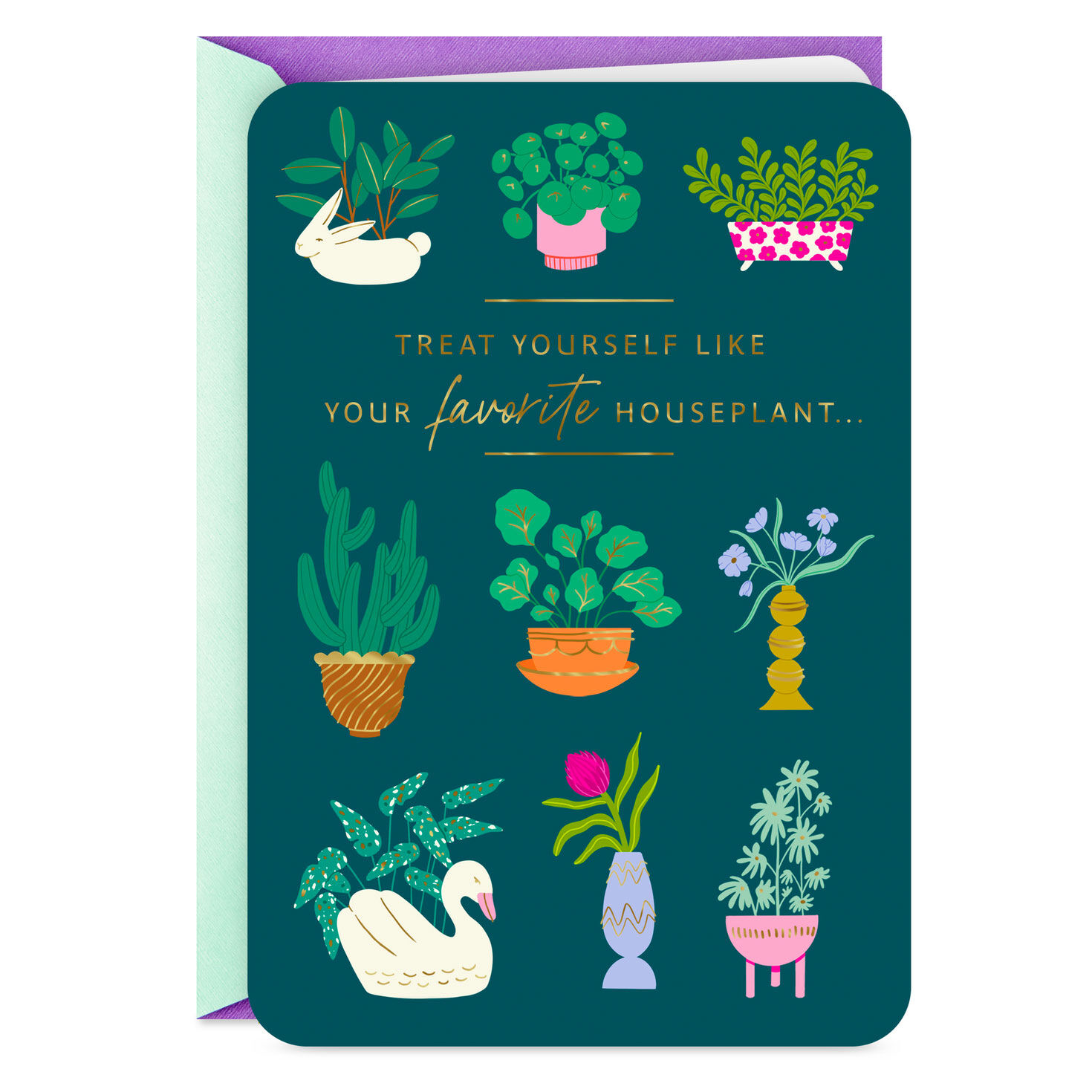 Treat Yourself Like a Plant Funny Birthday Card