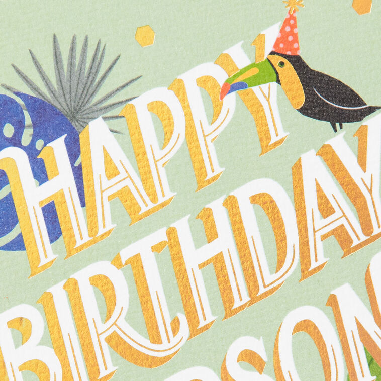 Tropical Design Birthday Card for Godson  image number 4