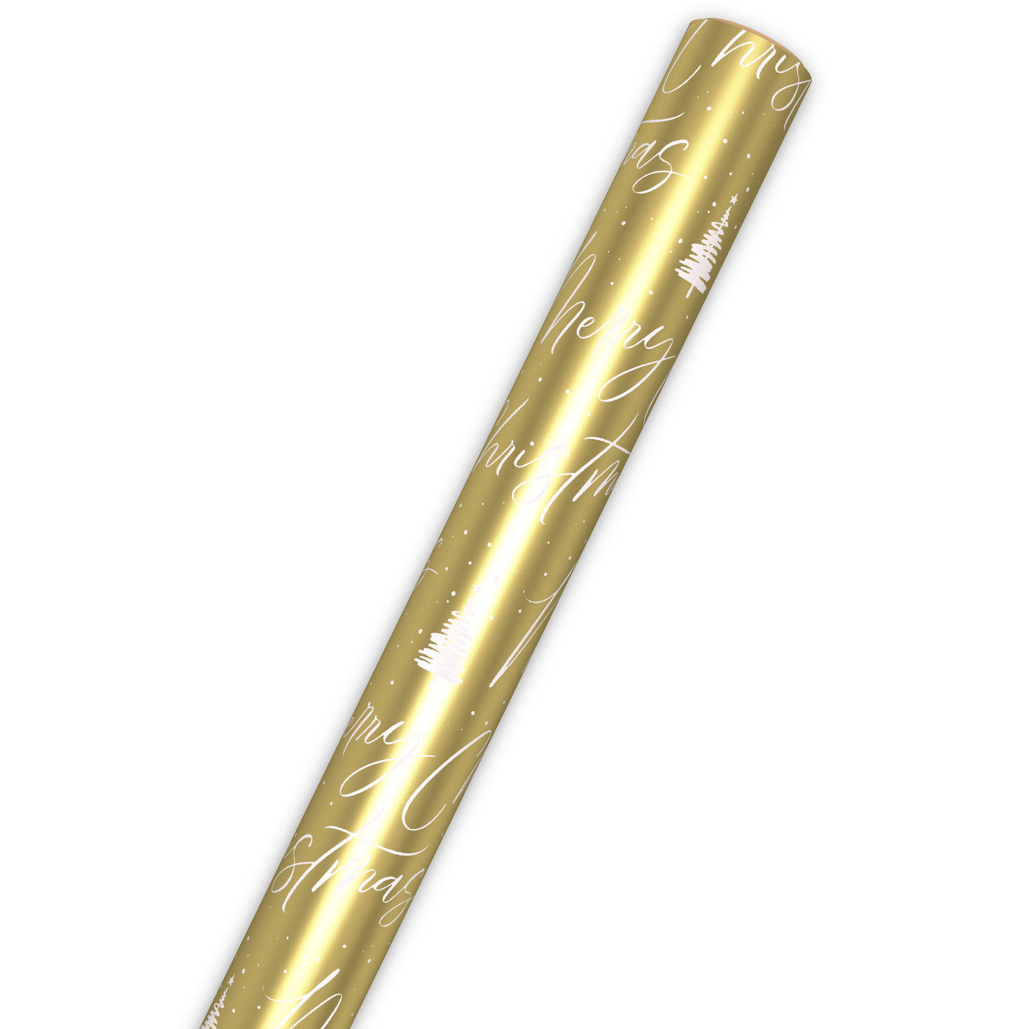 Merry Christmas on Gold Metallic Jumbo Wrapping Paper  image number 6