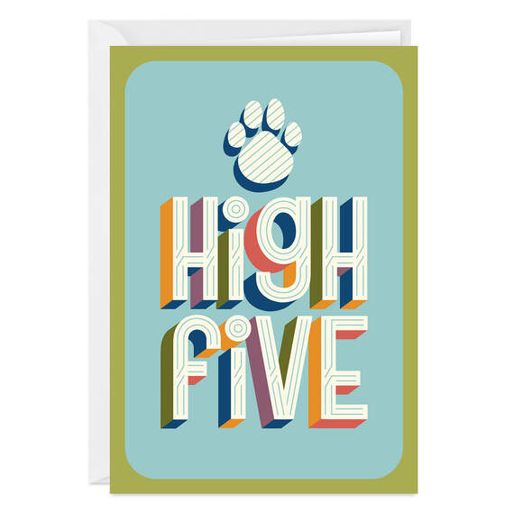 High Five Pet Pawprint Folded Photo Card