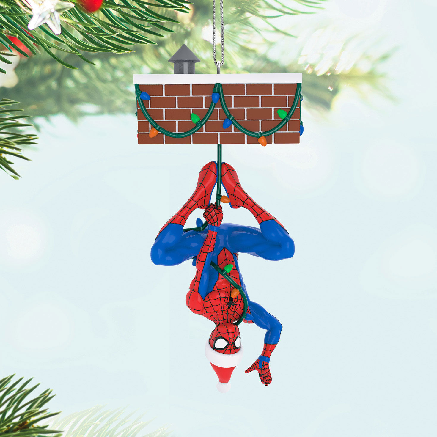 Marvel Spider-Man Peekbuster Keepsake Ornament hanging on tree image number 2
