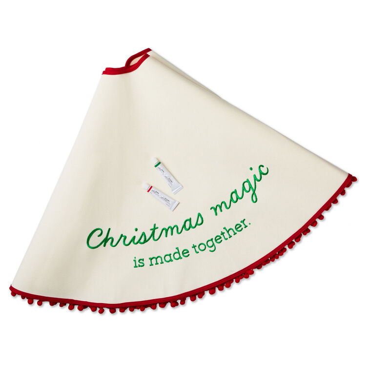 Canvas Christmas Tree Skirt With Handprint Paints front folded image number 3