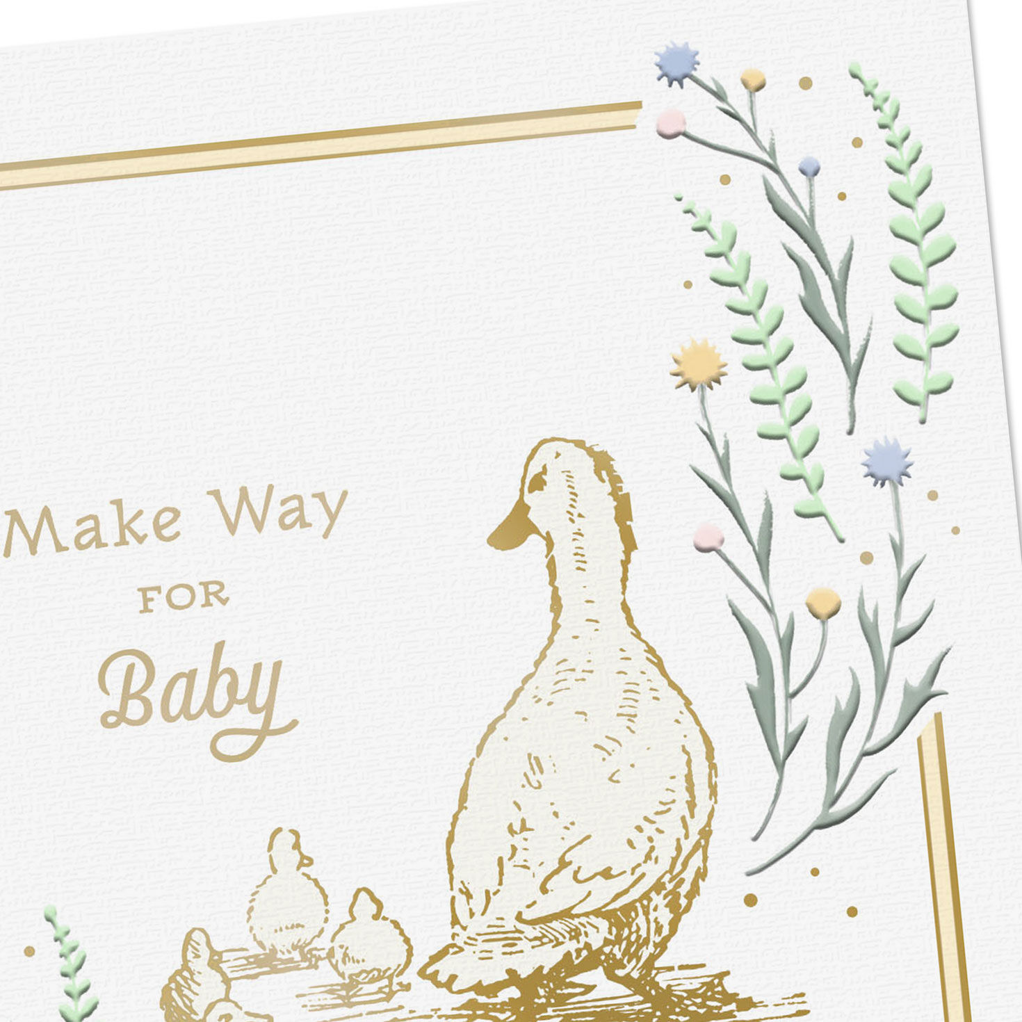 Vintage Ducklings New Baby Congrats Card Card Front Detail image number 4