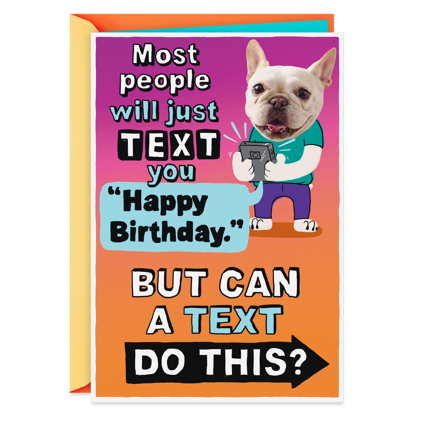 Texting and Armpit Farting Dog Funny Pop-Up Birthday Card