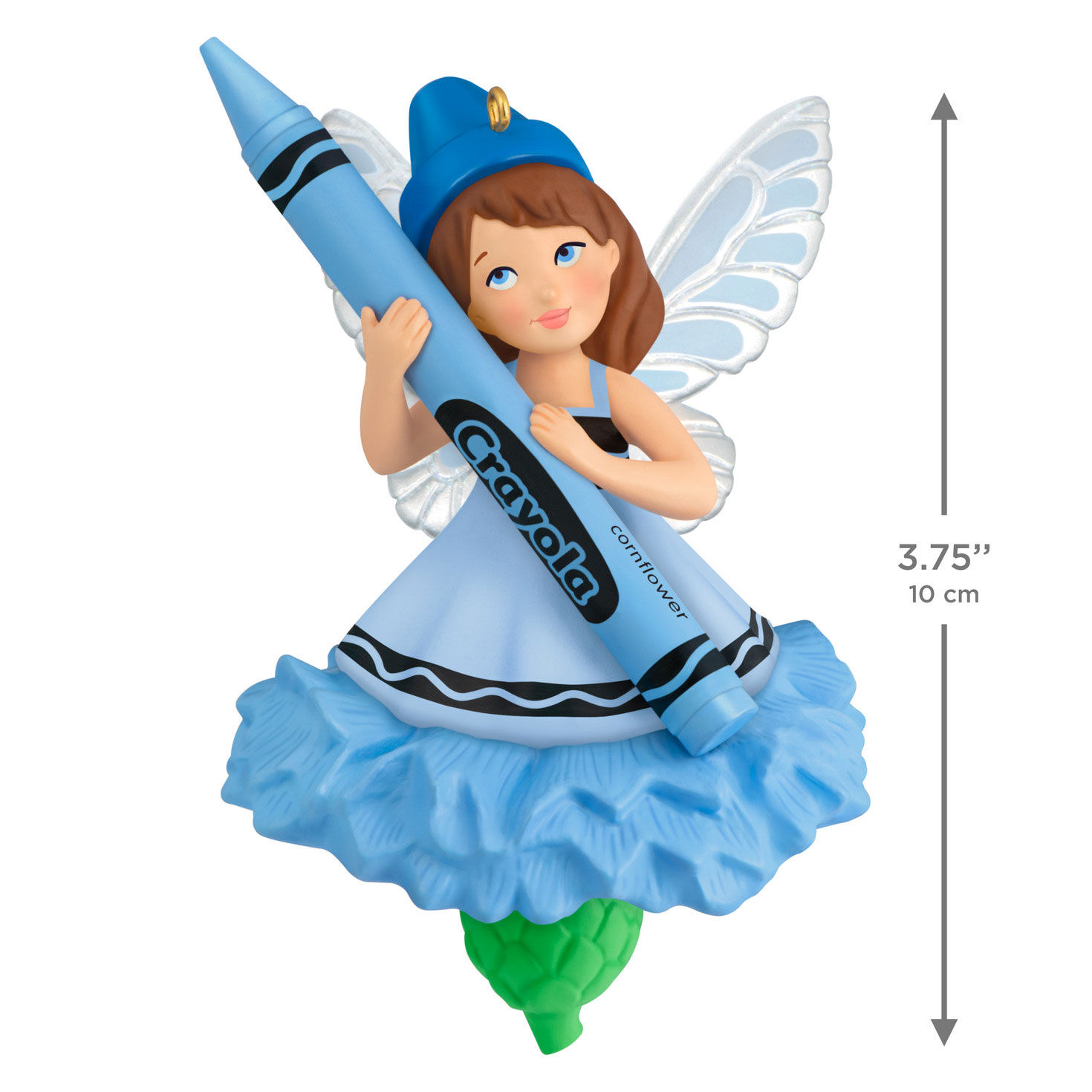 Blue Fairy With Crayon Keepsake Ornament measurement image number 3