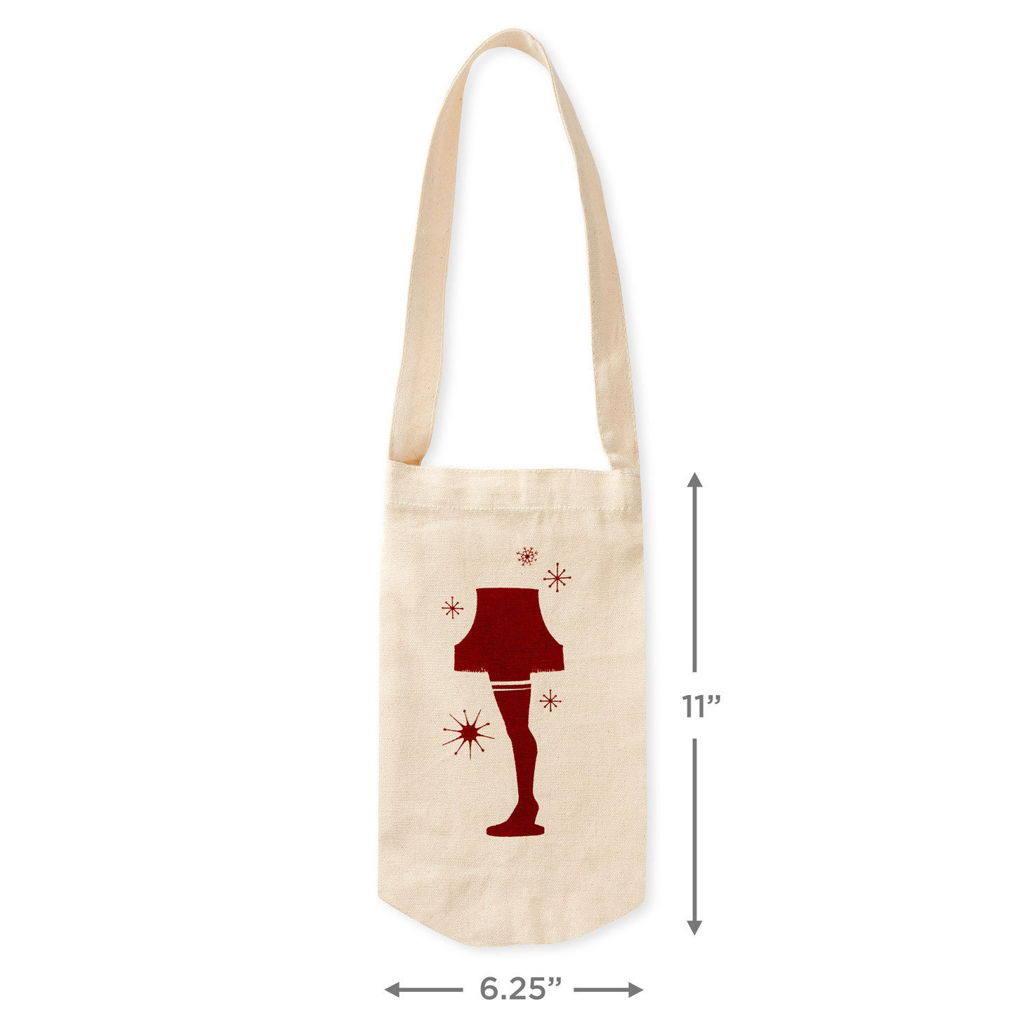 A Christmas Story Leg Lamp Canvas Wine Gift Tote measurement image number 3